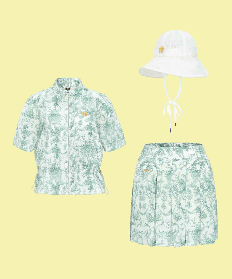 Saint Signature Gold Label Wind Seersucker All-Outfit Set (Top + Bottom + Hat)