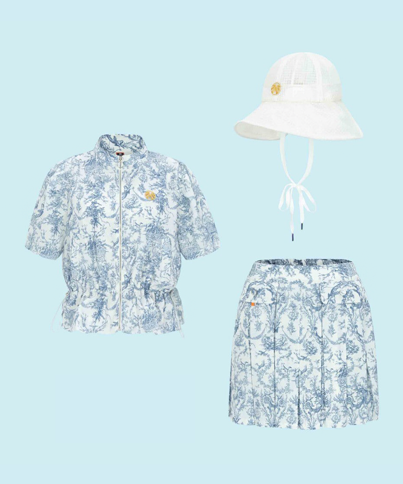 Saint Signature Gold Label Wind Seersucker All-Outfit Set (Top + Bottom + Hat)