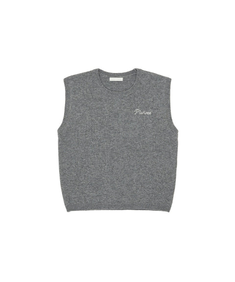 Giant Smiley Knit Vest Heather Grey