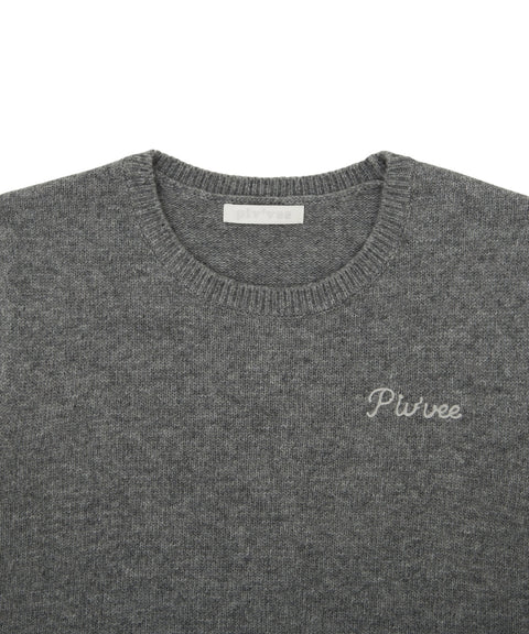 Giant Smiley Knit Vest Heather Grey