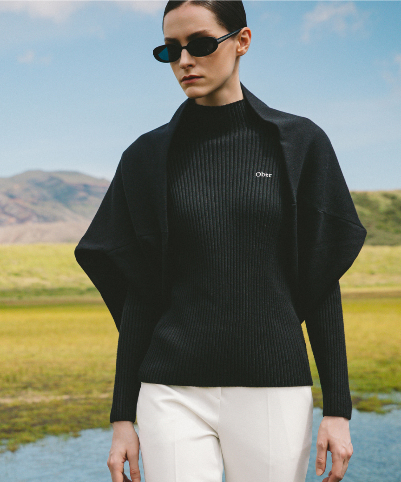 OBER Golf Basic Golji Half-Neck Knit Ivory