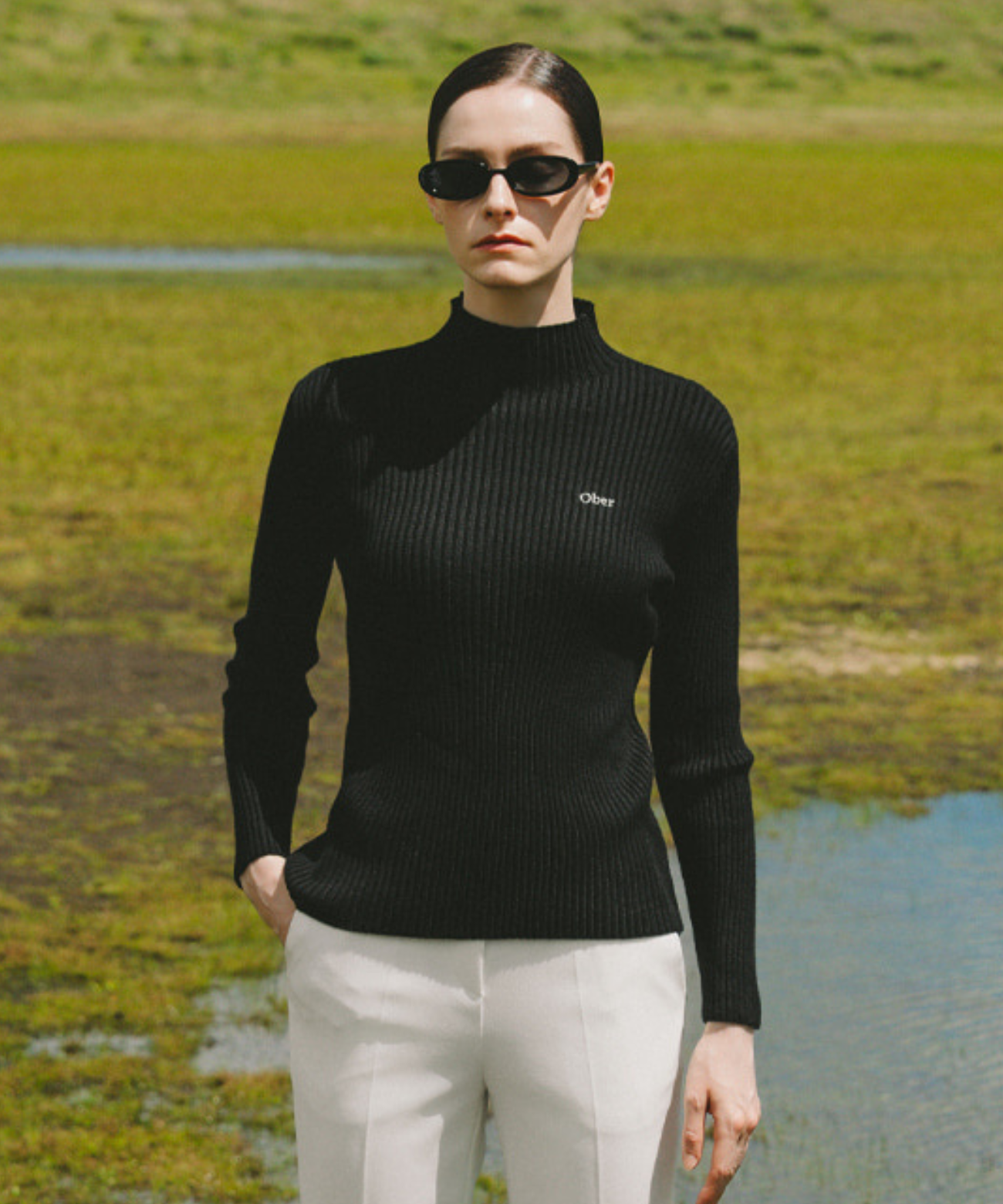 OBER Golf Basic Golji Half-Neck Knit Black