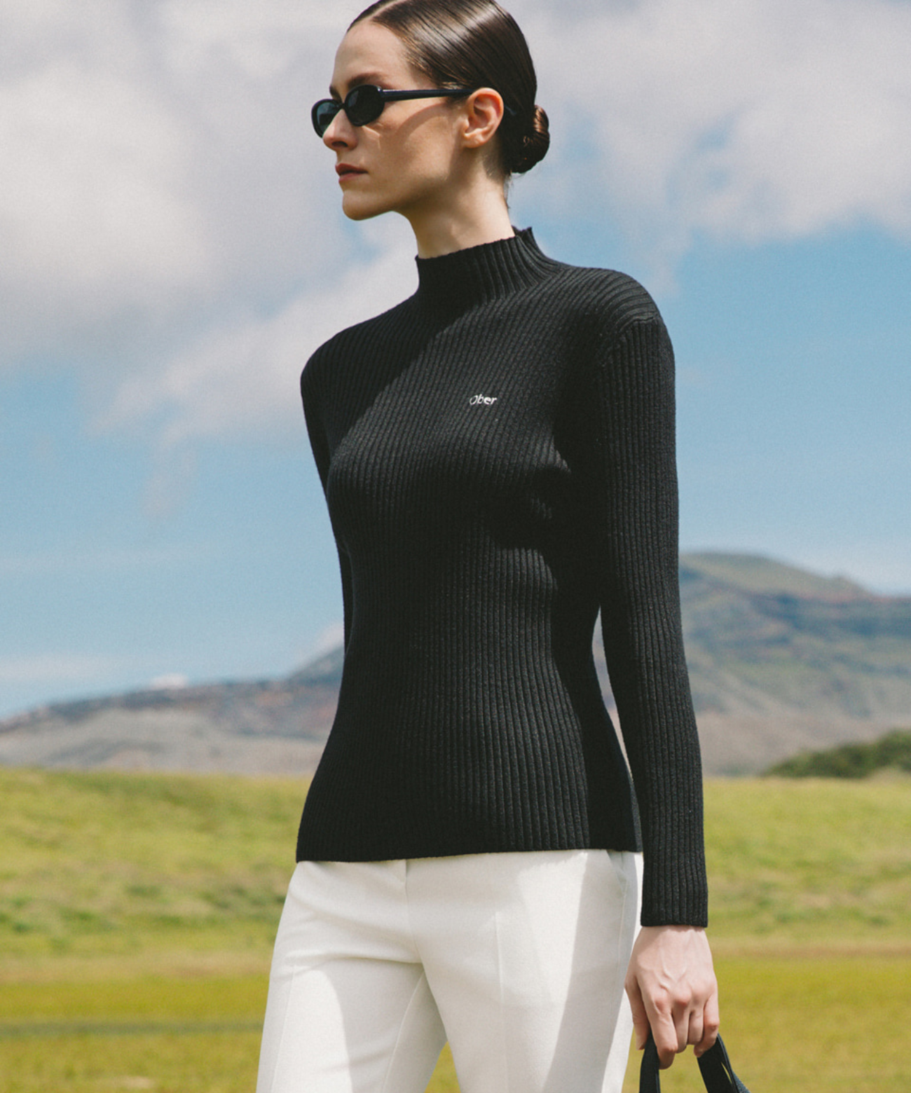 OBER Golf Basic Golji Half-Neck Knit Ivory