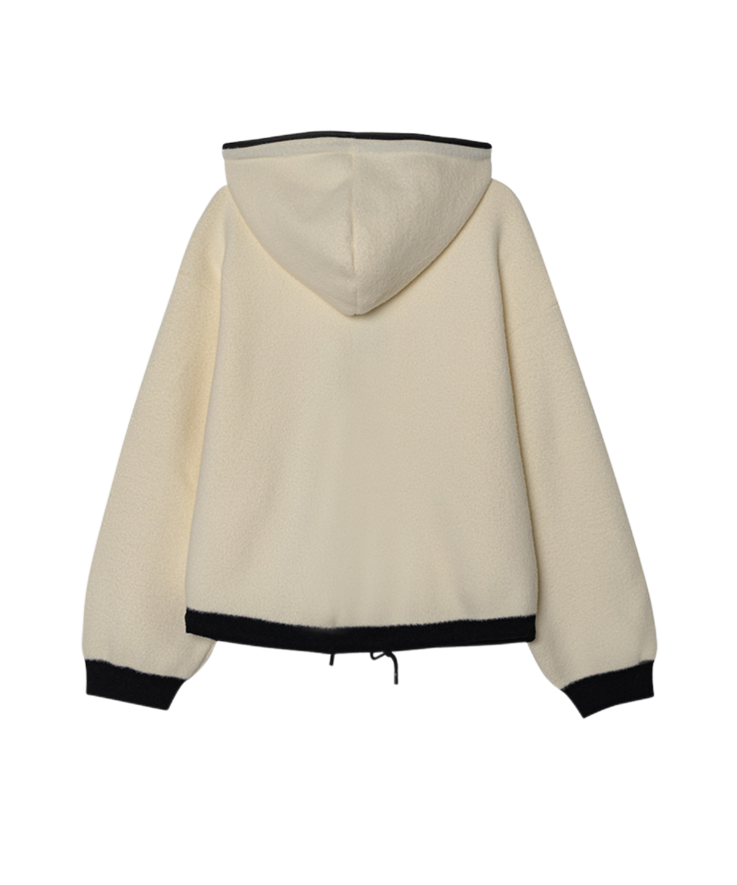 OBER Golf Hairy Color Block Hooded Zip-Up Ivory