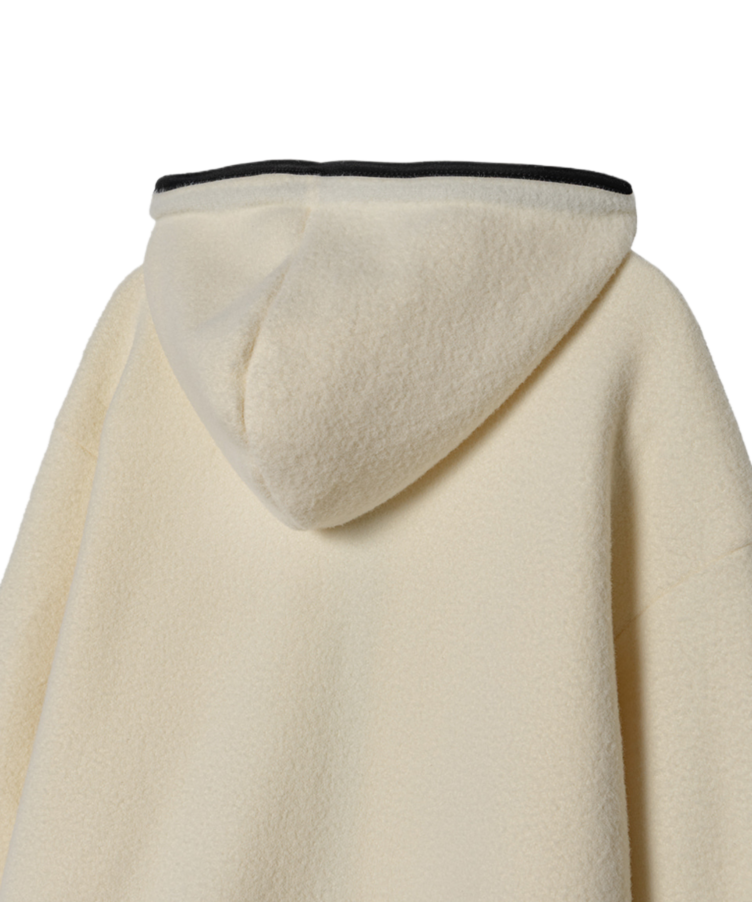 OBER Golf Hairy Color Block Hooded Zip-Up Ivory
