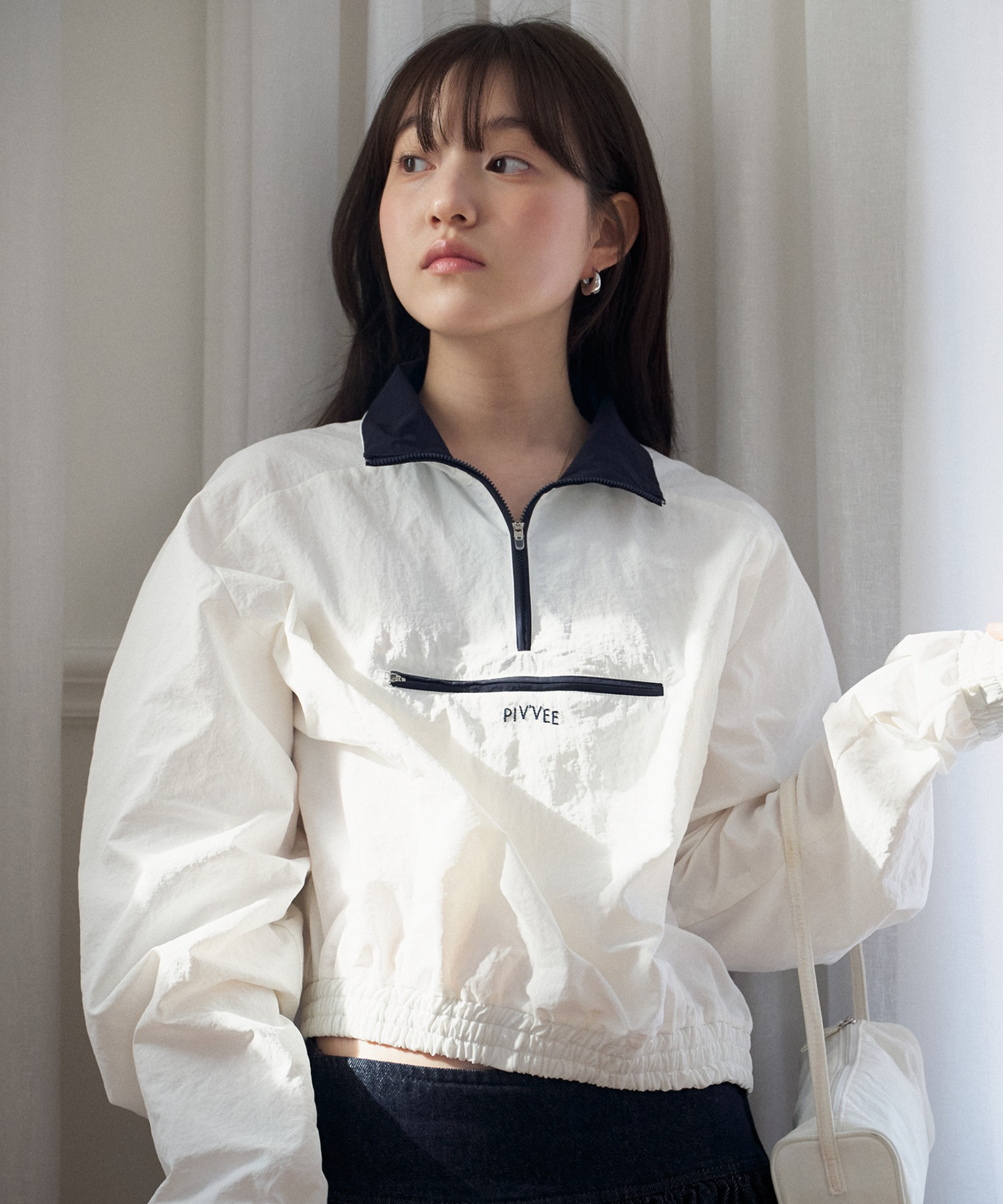 Half-zip Cloud White