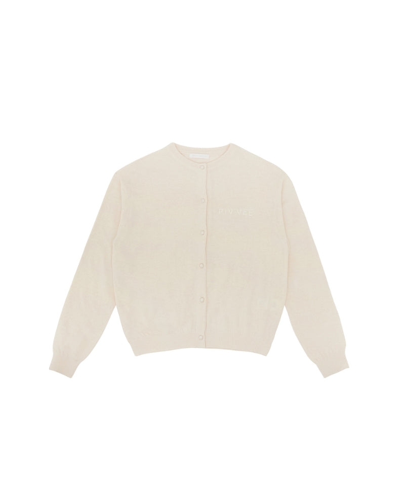 Hand-stitched Knit Cardigan -Sand Beige