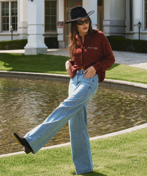 Hand-stitched Knit Cardigan- Wine Red