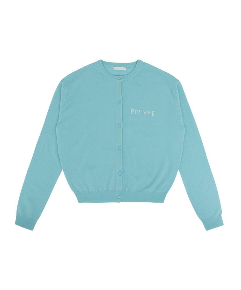 Hand-stitched Knit Cardigan Airy Blue