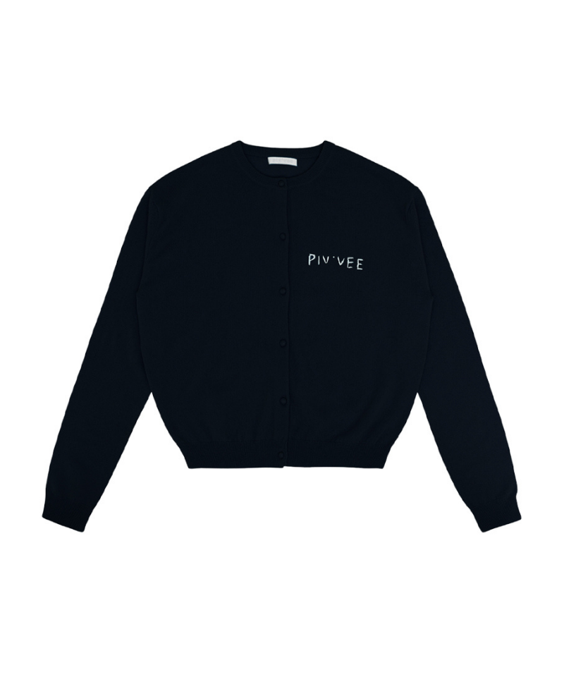 Hand-stitched Knit Cardigan Ebony Black