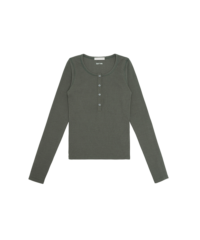 Piv'vee Henley neck T-shirt - Fuzzy Charcoal