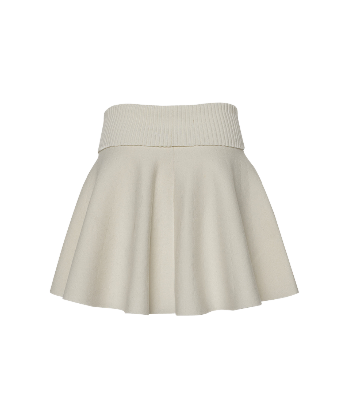 OBER Golf High Waisted Flared Knit Skirt Ivory