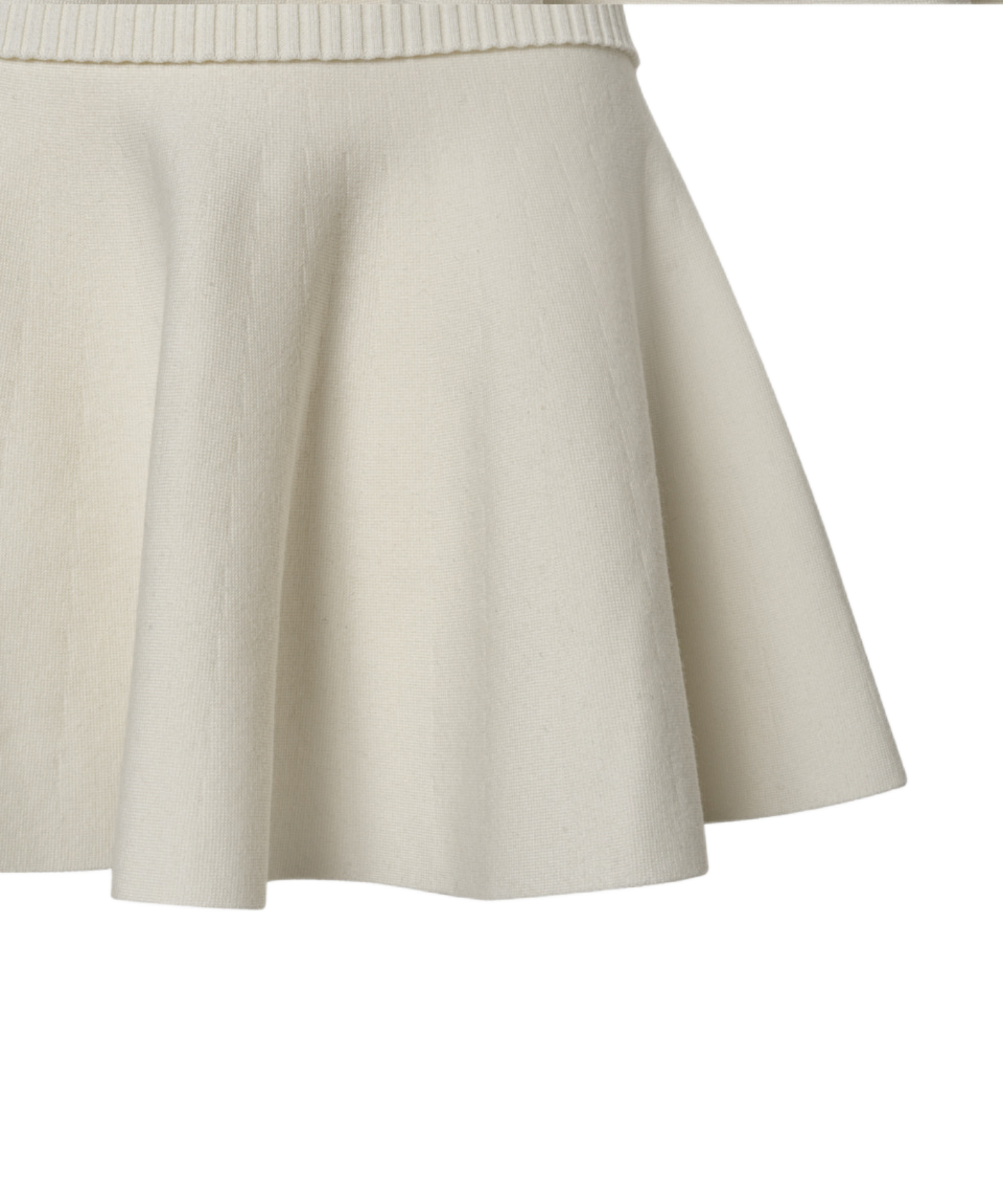 OBER Golf High Waisted Flared Knit Skirt Ivory