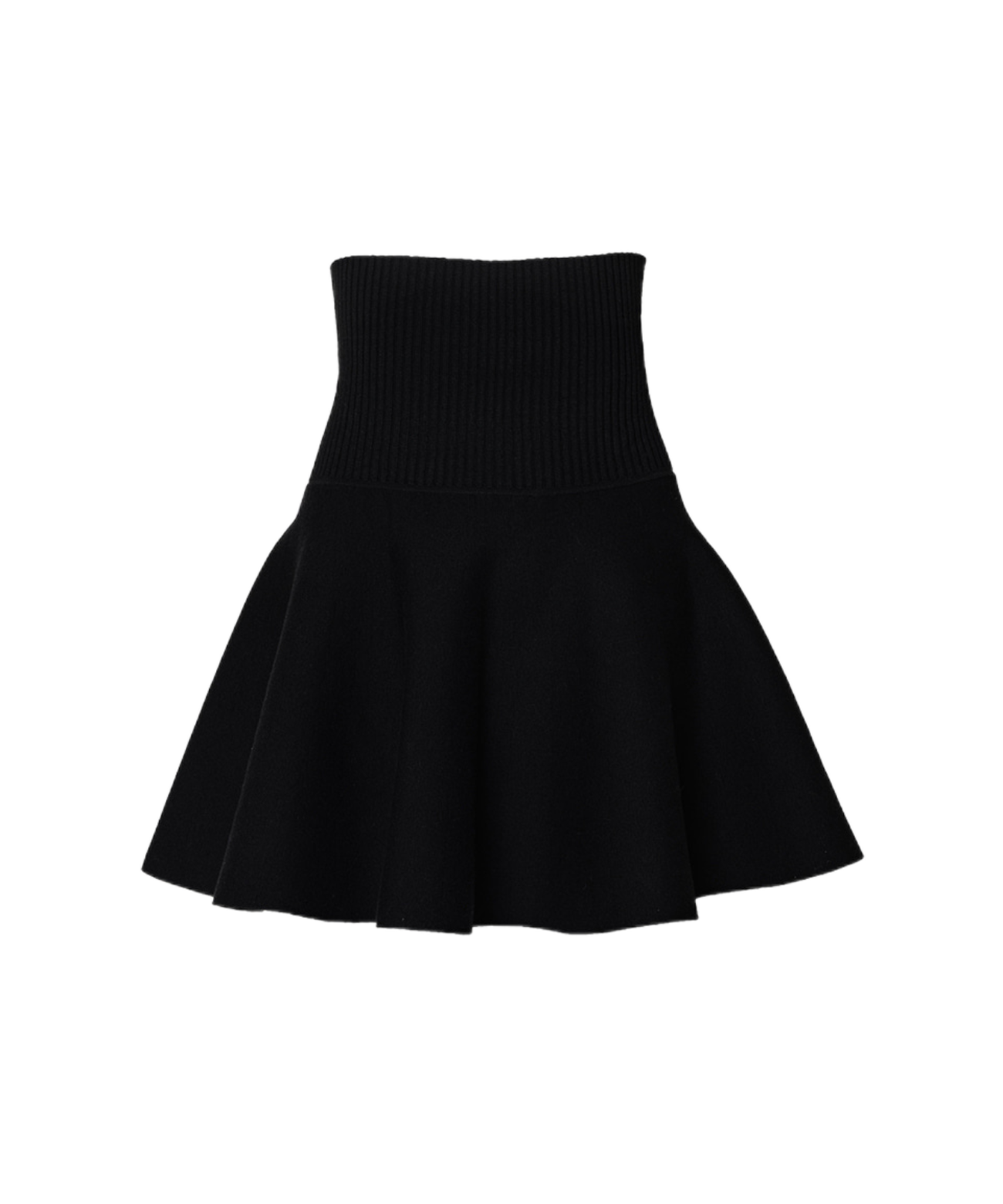 OBER Golf High Waisted Flared Knit Skirt Black