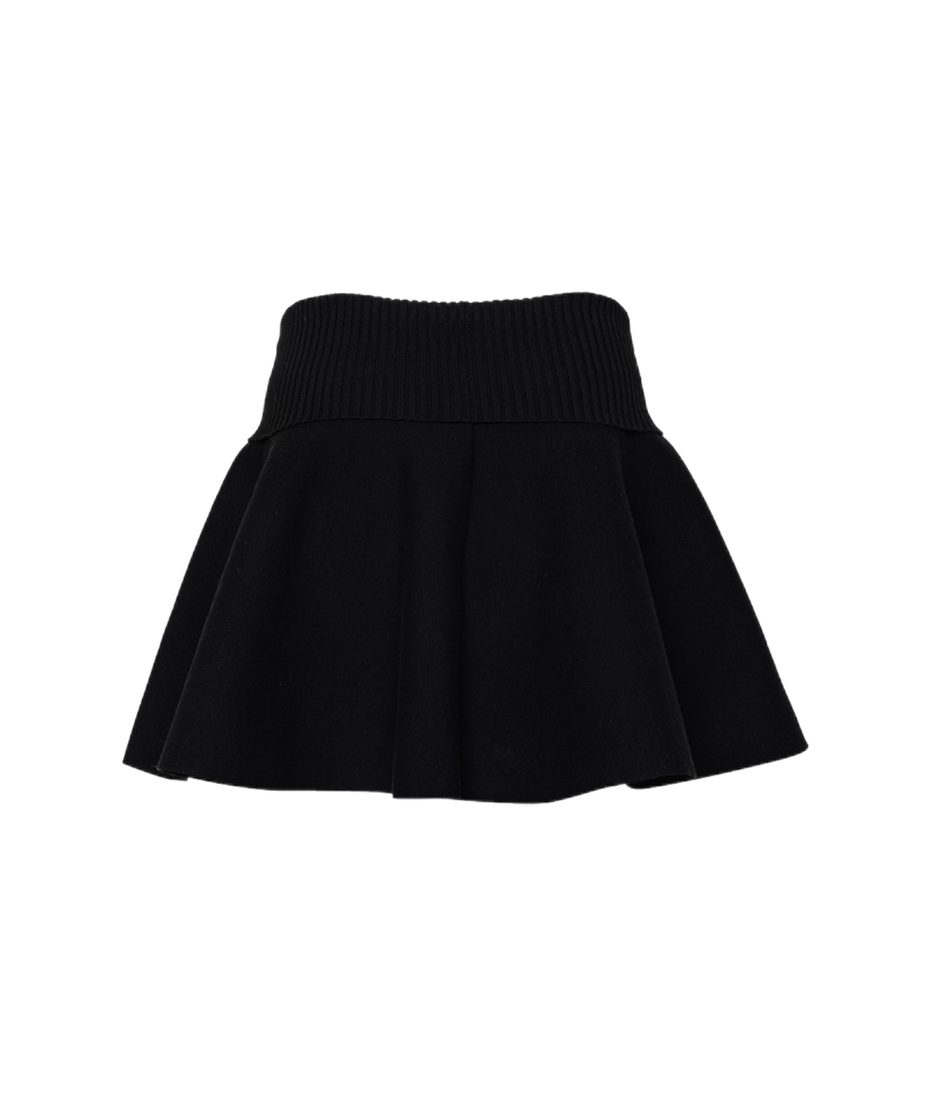 OBER Golf High Waisted Flared Knit Skirt Black