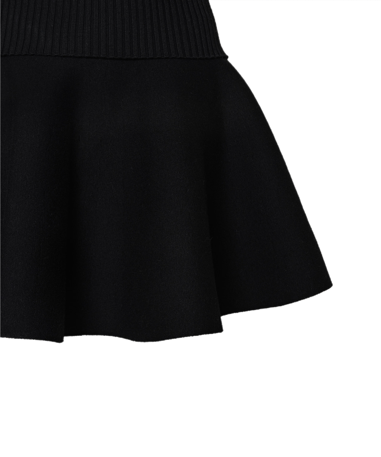 OBER Golf High Waisted Flared Knit Skirt Black