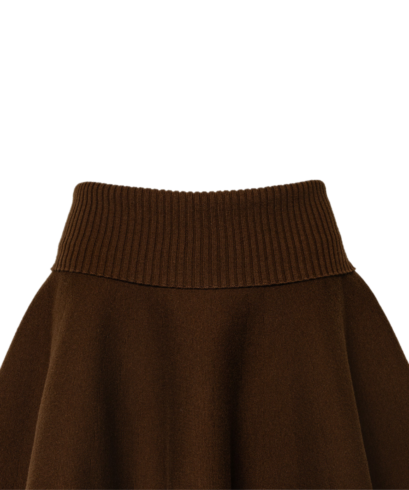 OBER Golf High Waisted Flared Knit Skirt Brown