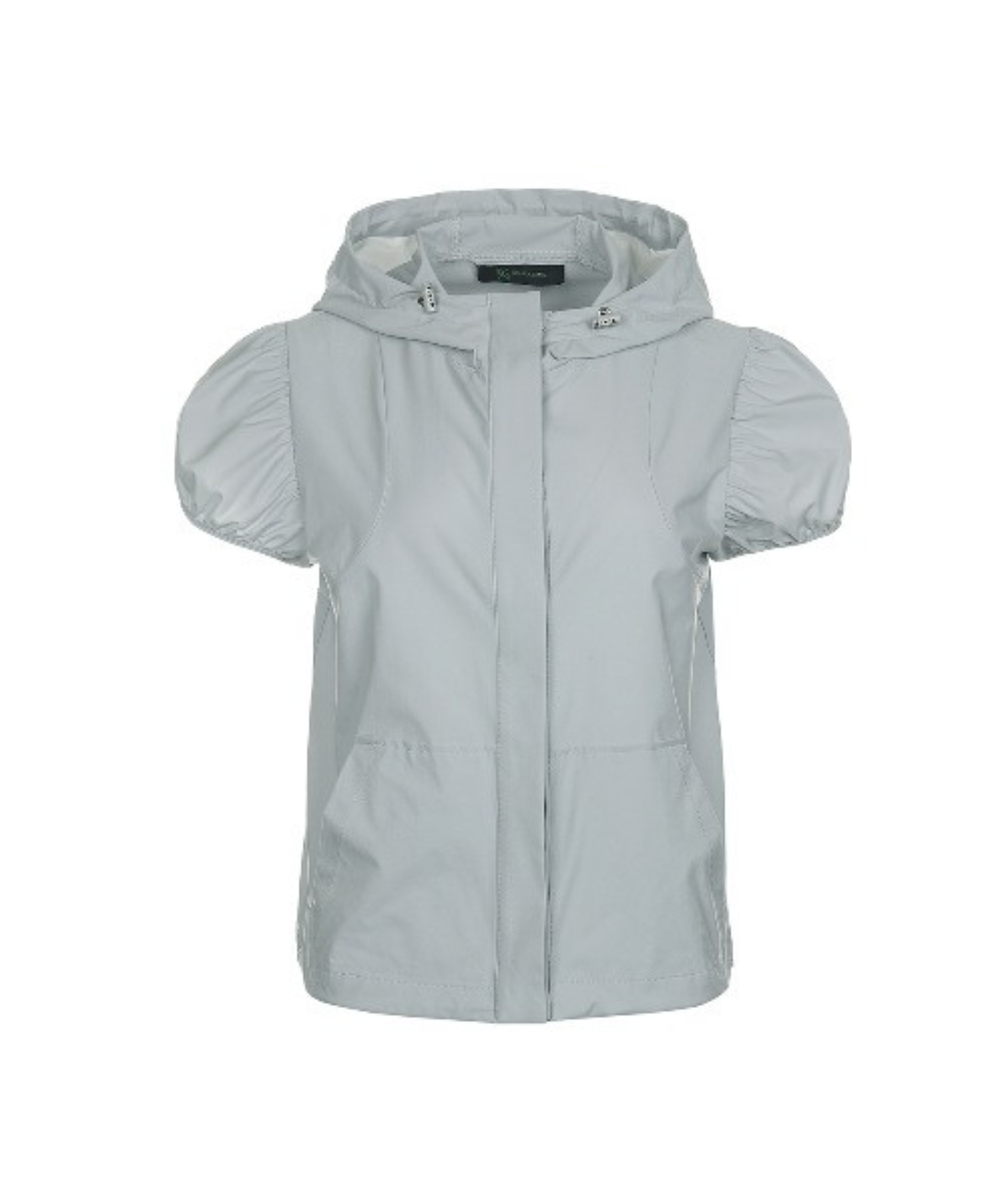 BERMUDA GRASS Hooded Short Sleeve Windbreaker Khaki