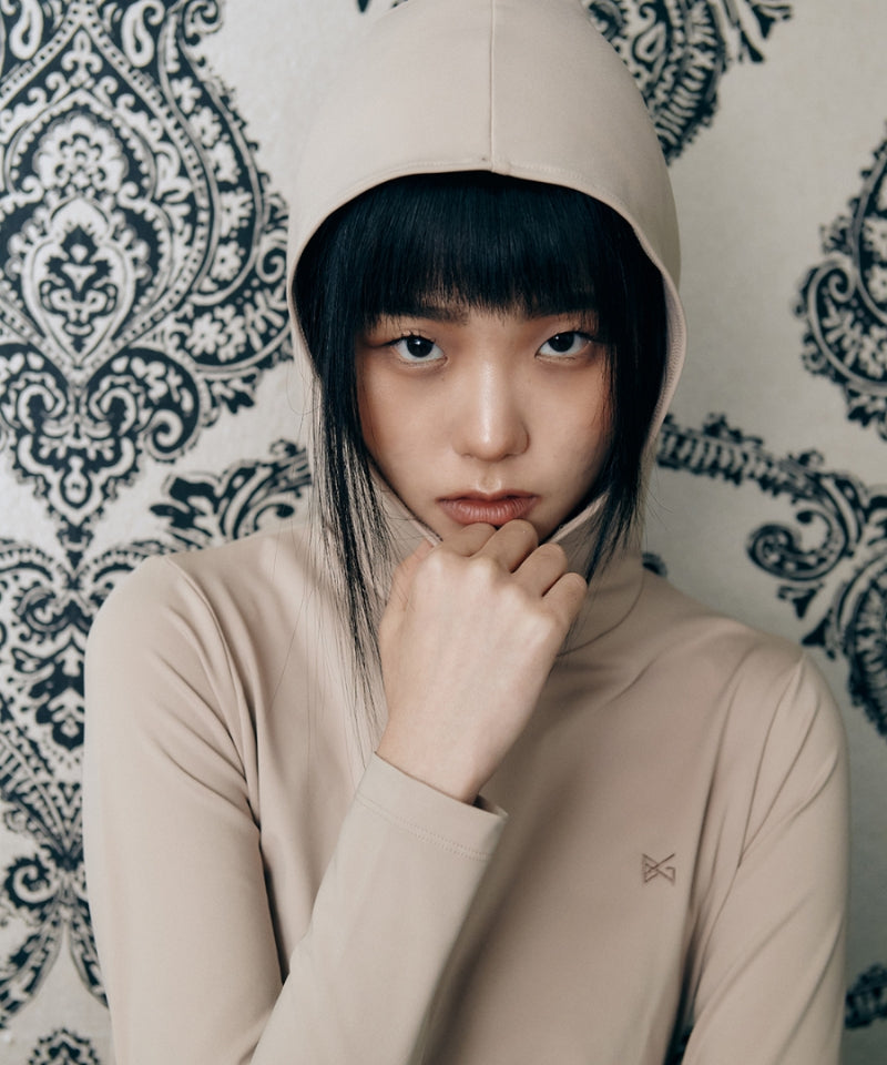 BERMUDA GRASS Hooded T-shirt Beige