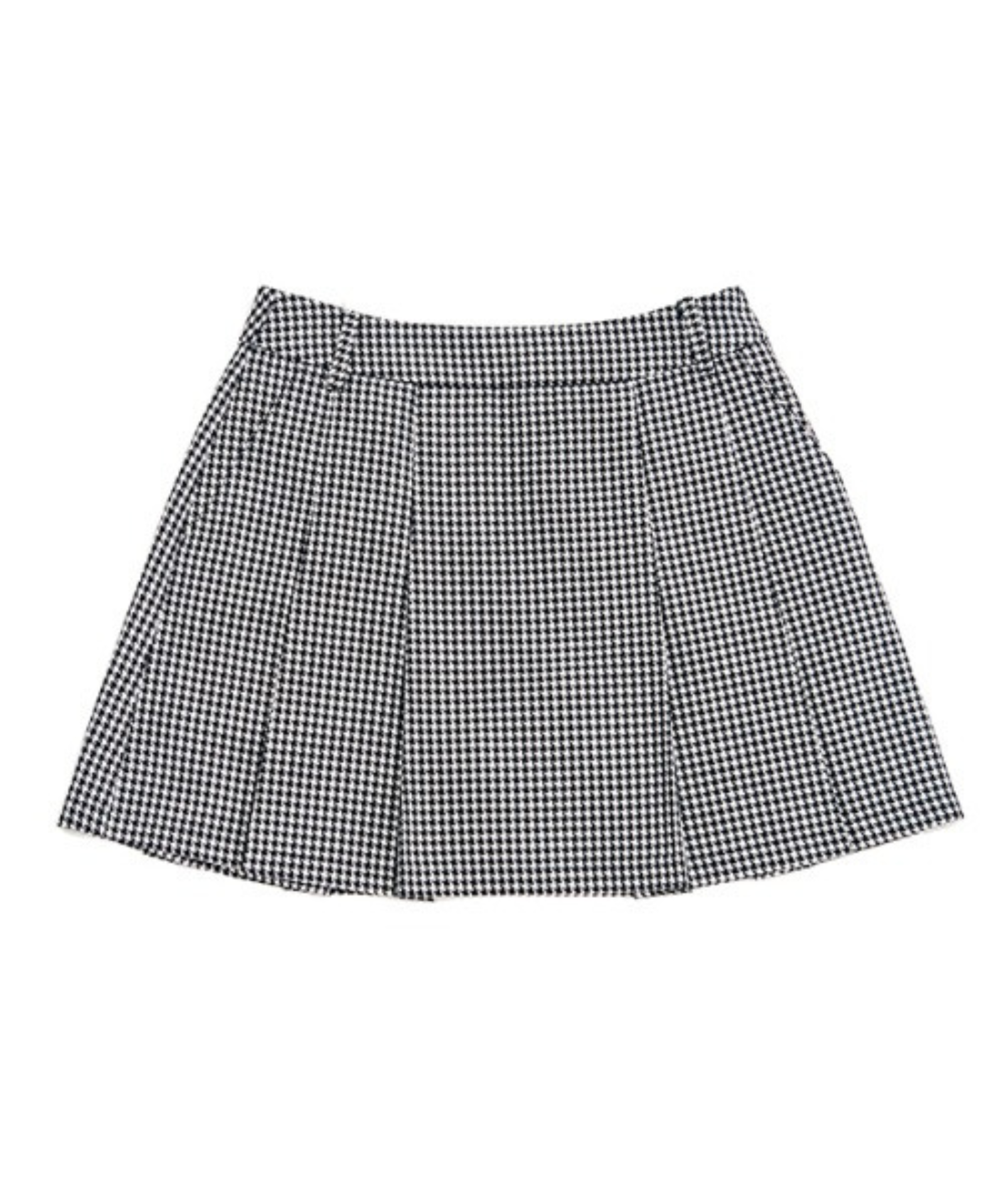 BERMUDA GRASS Houndstooth Pleated Skirt Black