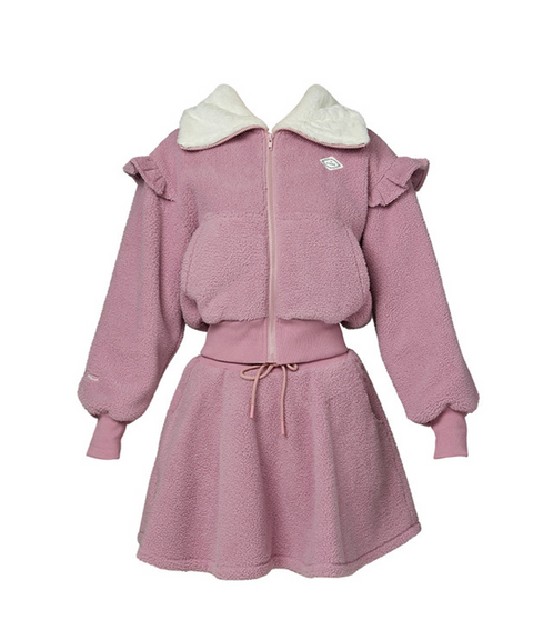 J.Jane Fleece Frill zip-up set - Indian Pink