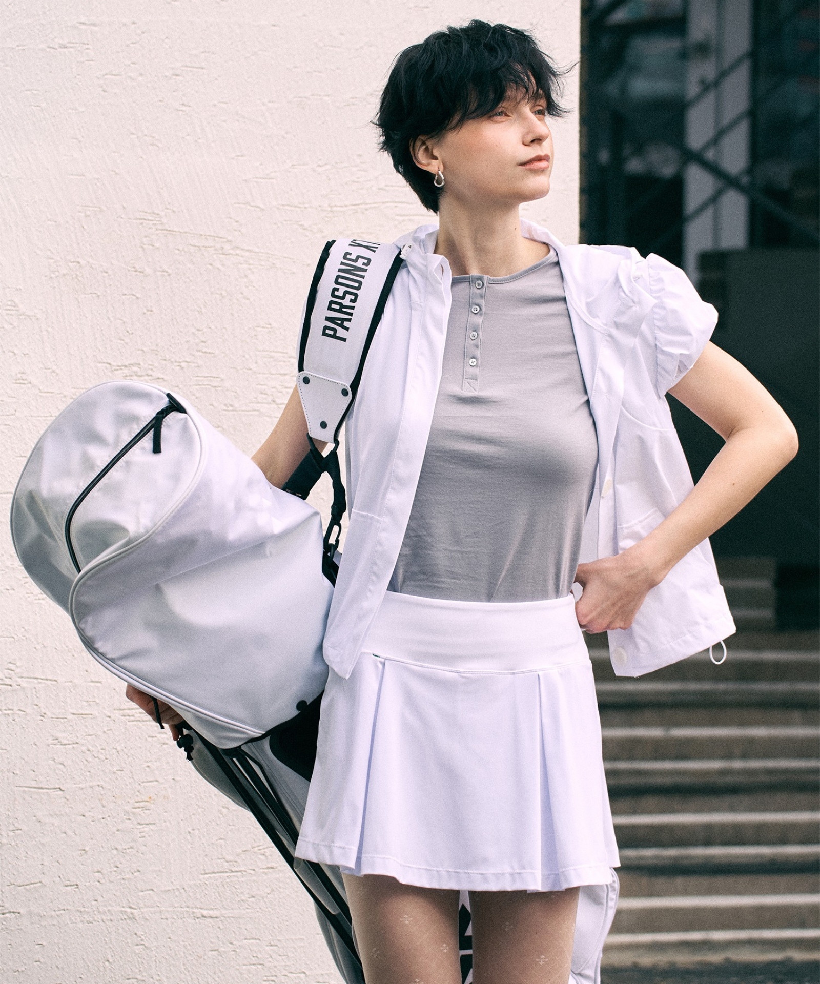 BERMUDA GRASS Jersey Golf Skirt Pants White