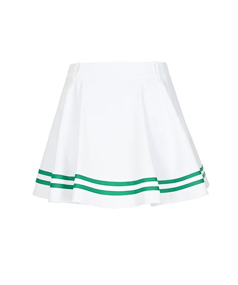 LENUCU Hem Line Flare Skirt - Green