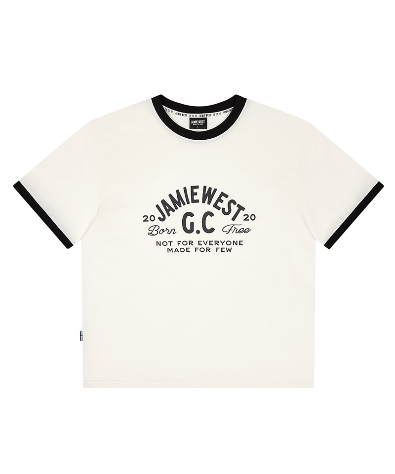 Jamie West Lettering Regular Ringer T-Shirts - White