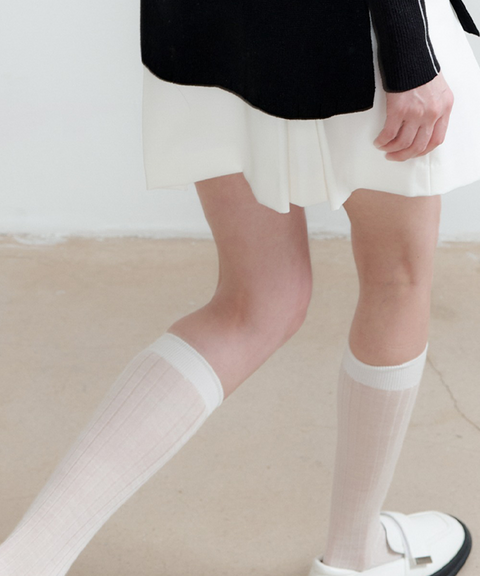 Anell Golf Lin Knit Socks - Ivory