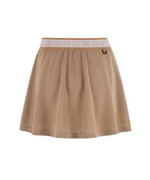 LENUCU Logo Banding Pique Skirt Mini .ver - Beige