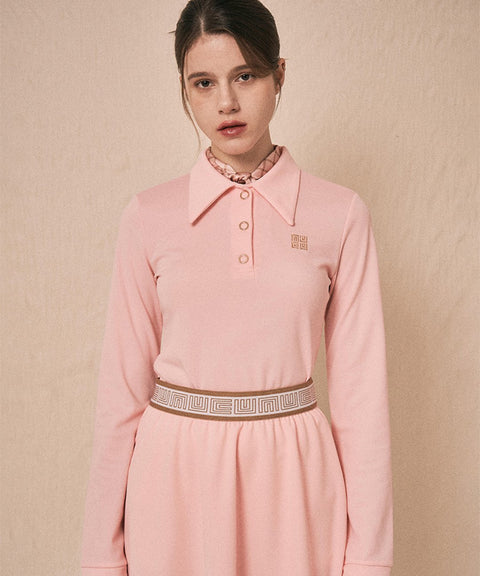 LENUCU Logo Banding Pique Skirt Mini .ver - Pink