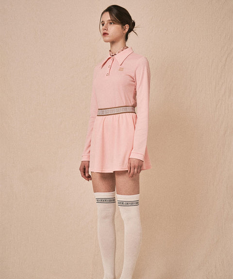LENUCU Logo Banding Pique Skirt Mini .ver - Pink
