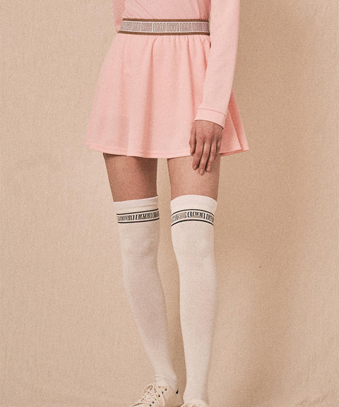 LENUCU Logo Banding Pique Skirt Mini .ver - Pink