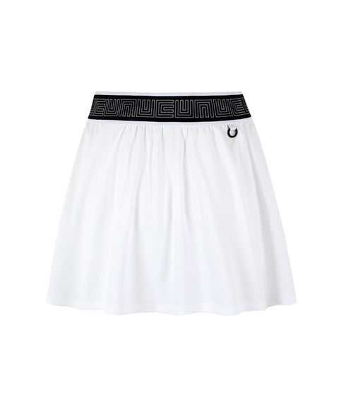LENUCU Logo Banding Pique Skirt Mini .ver - White