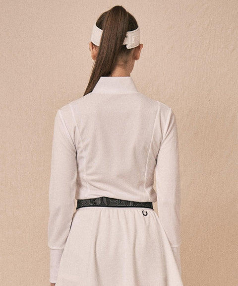 LENUCU Logo Banding Pique Skirt Mini .ver - White