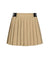 LENUCU Logo Banding Pleated Skirt - Beige