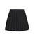 LENUCU Logo Banding Pleated Skirt - Black