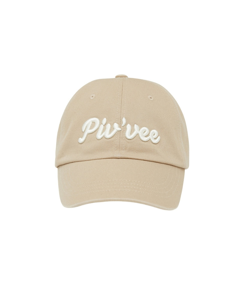 Logo Embroidered Ball Cap Milk Tea Beige