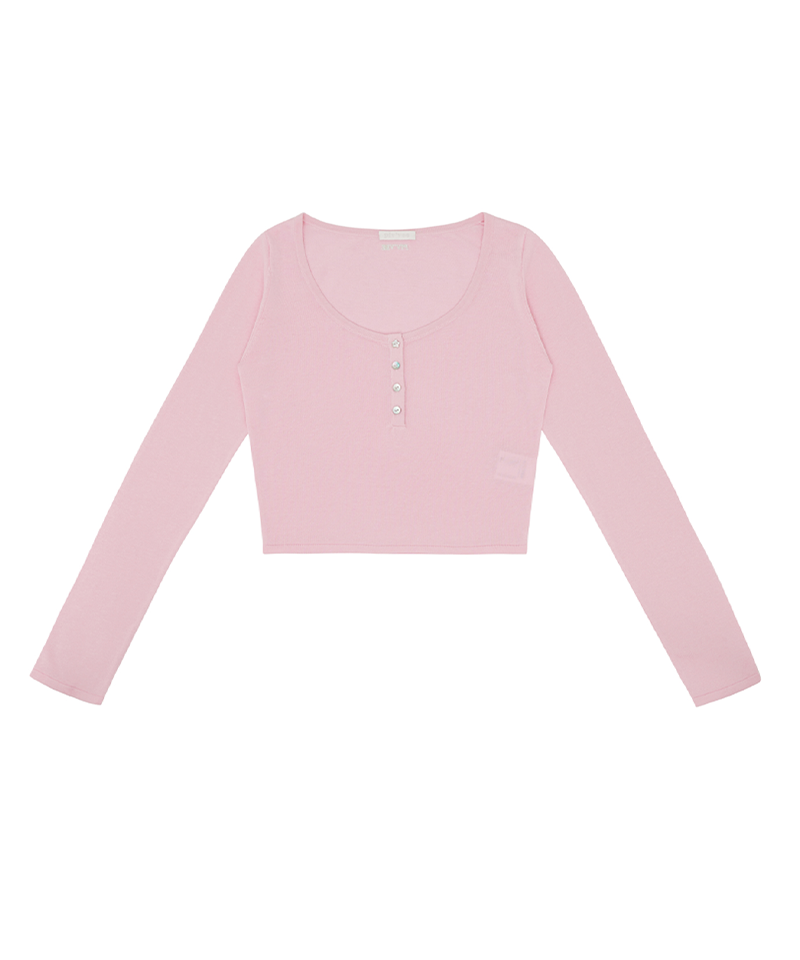 Piv'vee Long Sleeve Knit Top -  Bubble Pink