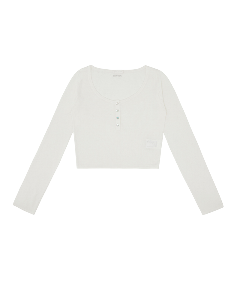 Piv'vee Long Sleeve Knit Top -  Cloud White