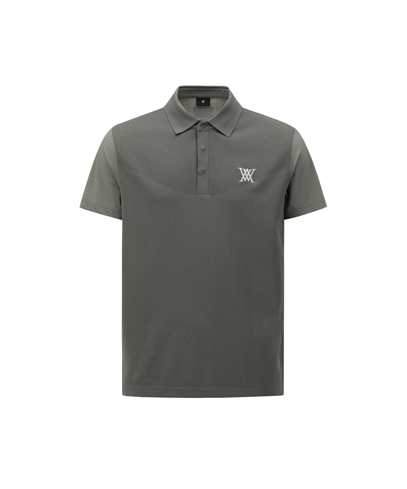 Men's Hybrid Air Hole Short Sleeve Sweater - Khaki