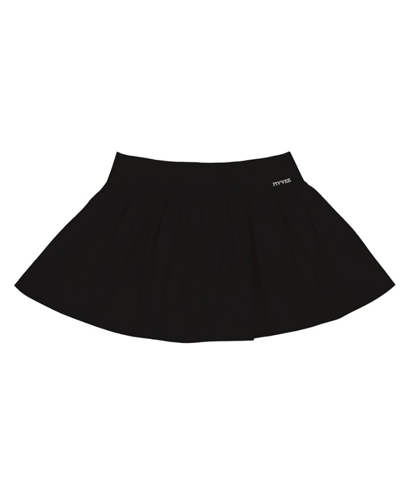 Mini Shirring Skirt - Ebony Black