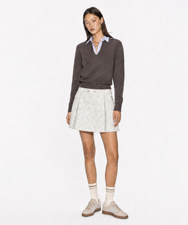Monday Flow Shirt Layered Knit Top - Brown