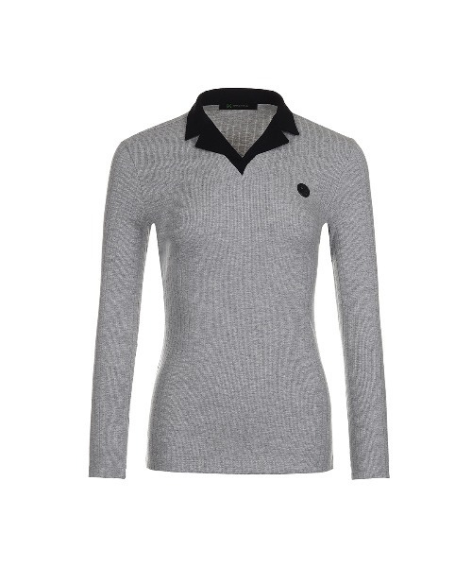 BERMUDA GRASS Open Collar Two-tone Golf T-shirt Grey