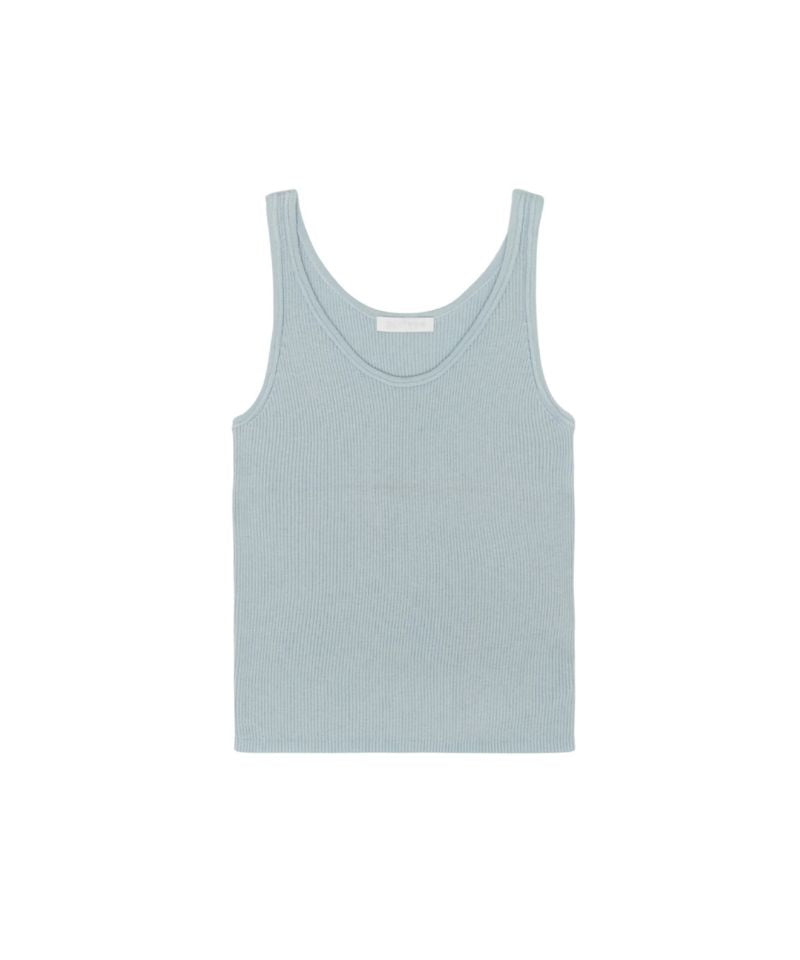 Slim Sleeveless Knit Top Mist Blue
