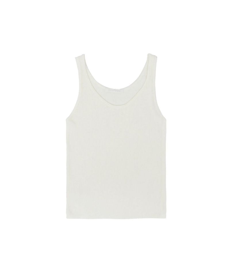 Slim Sleeveless Knit Top Pure Ivory