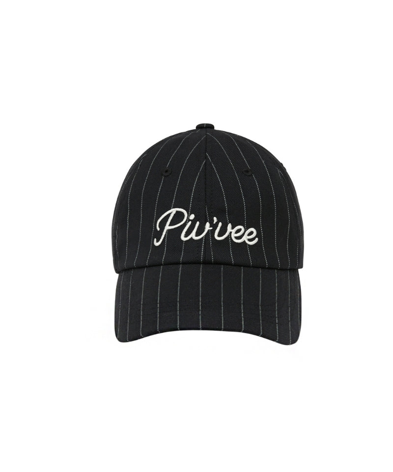 Pinstripe Ball Cap Ebony Black