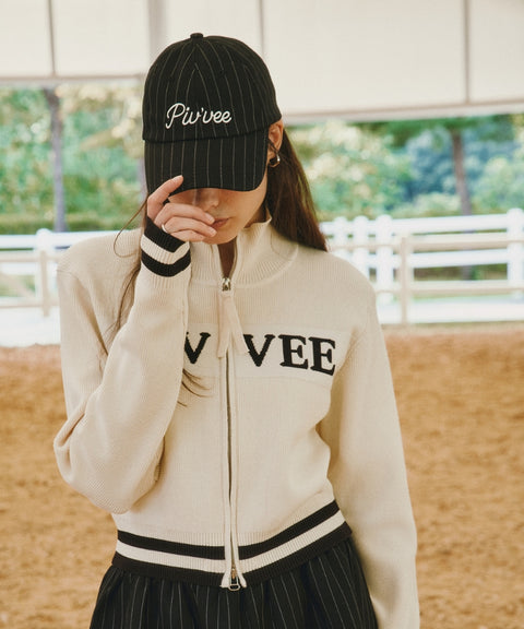 Pinstripe Ball Cap Ebony Black
