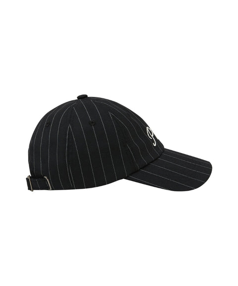 Pinstripe Ball Cap Ebony Black