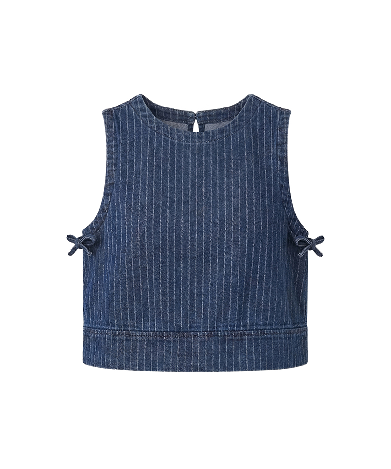 Piv'vee Pinstripe denim sleeveless top - Indigo